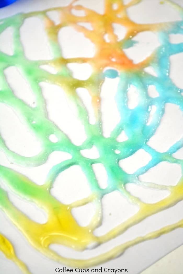 Fun STEAM project for kids! Make salt crystal paintings