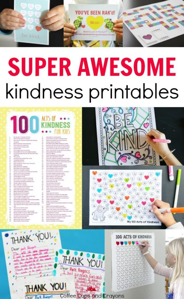 100 Acts of Kindness Printables Coffee Cups and Crayons