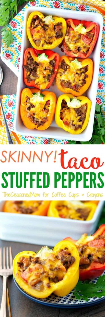 Skinny Taco Stuffed Peppers - Coffee Cups and Crayons